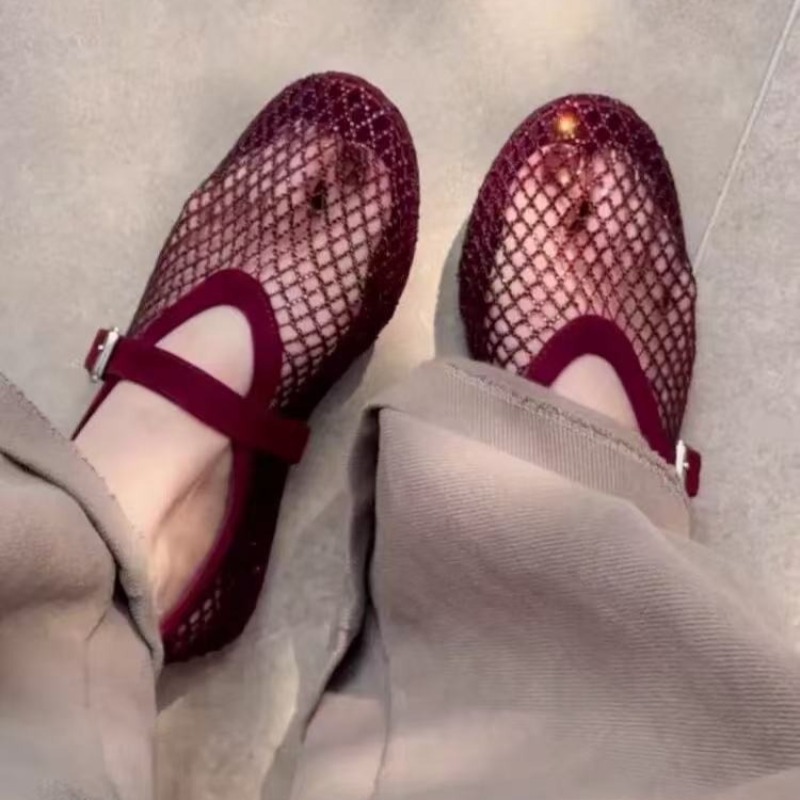 Sandals - 속이 빈 라인스톤 바오토우 샌들 여성용