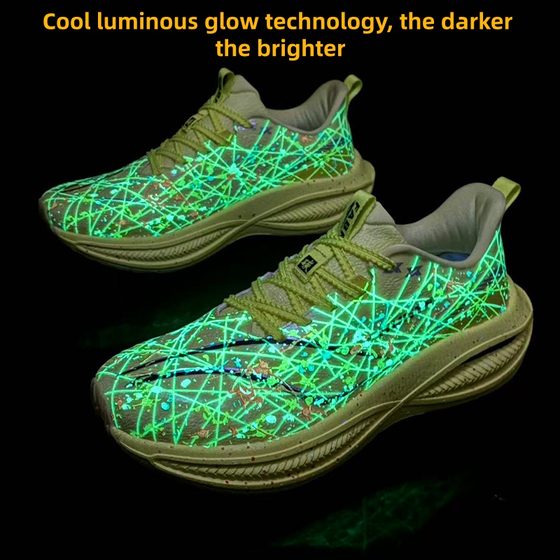 새로운 남성용 러닝화 야광 커플 팝콘 레이싱 리바운드  - Reflective Night Running Shoes 리뷰 및 가격