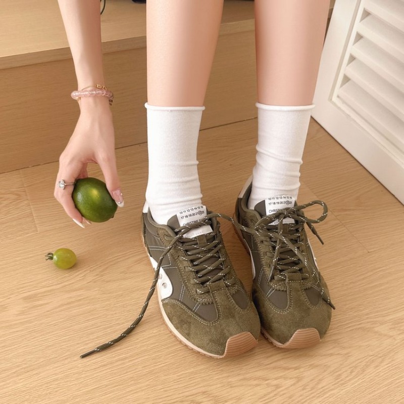 레트로 컬러 블록 스니커즈 여성용 부드러운 플랫 런닝화 - Running Shoes 리뷰 및 가격