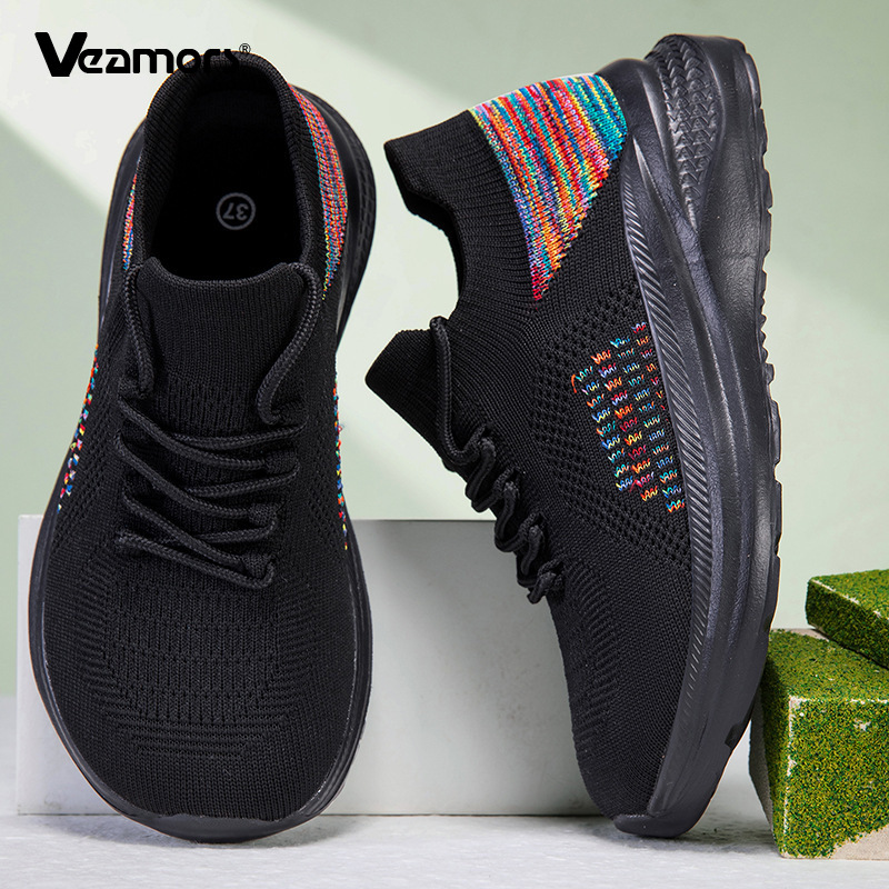 통기성 메쉬 양말 스니커즈 여성용 레이스업 플랫폼 신발 - Knit Fabric Lace Up Sneakers 리뷰 및 가격