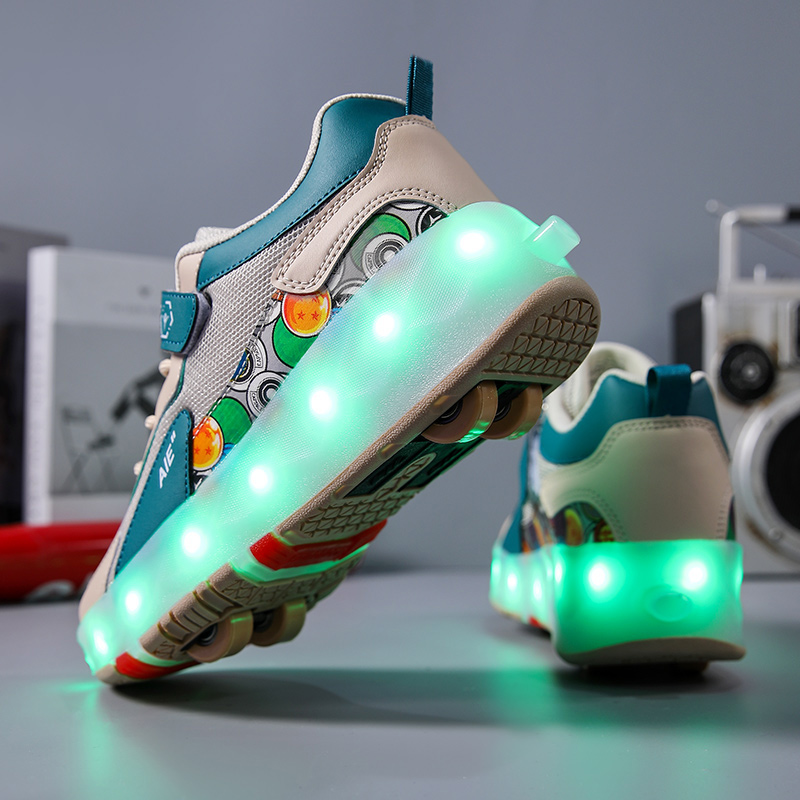 4륜 접이식 LED 라이트가 있는 유스 롤러 스케이트, - Running Shoes 리뷰 및 가격
