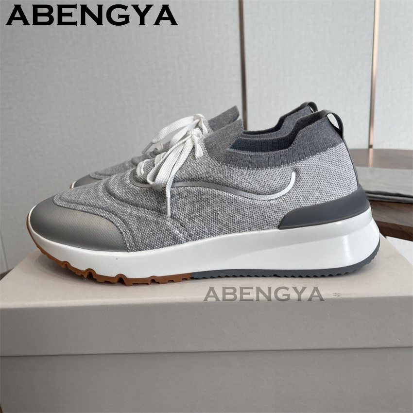 남성용 새로운 멀티 컬러 니트 로퍼 신발 라운드 발가락 - Knit Fabric Lace Up Sneakers 리뷰 및 가격